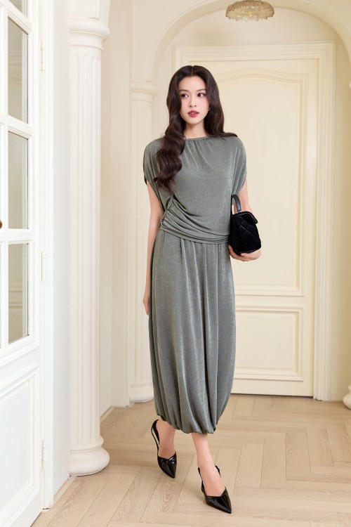 Sixdo Dark Grey Knit Loose Skirt